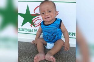 Samuel Areco Rosa, de 1 ano e dois meses, mora com a mãe que está desempregada