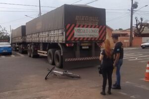 Criança estava em bicicleta sem freio 