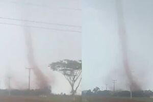 Tornado foi visto na área rural da cidade