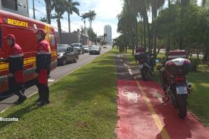 Ciclista é atropelado e fica ferido na Avenida Afonso Pena (vídeo)
