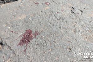 As marcas de sangue ficaram no chão da rua. Imagem Ilustrativa