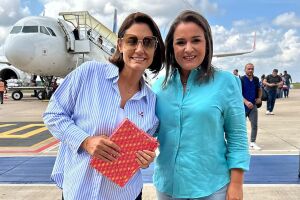 Michelle está em Campo Grande para cumprir agendas políticas do Partido Liberal