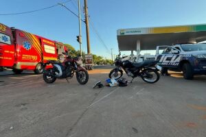 Ambos motociclista ficaram feridos e foram encaminhados para o Hospital Regional