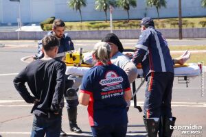 Batida entre motos deixa dois feridos na Avenida Gury Marques (vídeo)