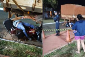 Motoentregador bate na traseira de caminhão e fica em estado gravíssimo em Ponta Porã