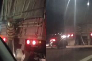 No momento do flagra, a avenida estava com trânsito intenso