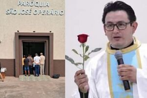 Fiéis acompanham velório do padre na Igreja São José Operário