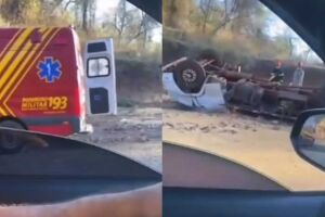 Motorista morre ao tombar caminhão com milho na Serra da Urca em Sidrolândia (vídeo)