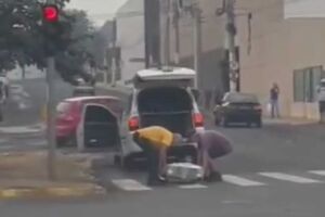 Cena foi flagrada durante a manhã desta quinta-feira