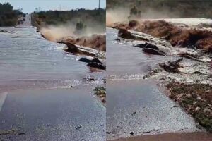 Barragem estoura, leva casas e deixa moradores desesperados entre Campo Grande e Jaraguari (vídeo)