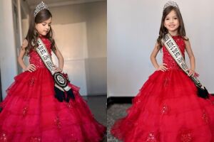 Cecília foi selecionada para participar do evento após ser aclamada Mini Miss Mato Grosso do Sul