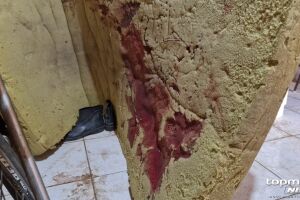 Várias marcas de sangue foram vistas pela casa