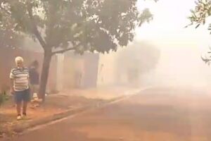 Moradores viveram desespero com terreno em chamas