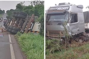 Uma das corretas tombou na pista após a colisão