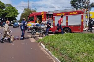 Idoso foi socorrida por equipes do Corpo de Bombeiros e Samu