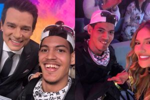 Leonardo ao lado de famosos durante estadia em São Paulo
