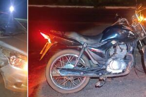 Motociclista fica ferido em acidente com carro na BR-267