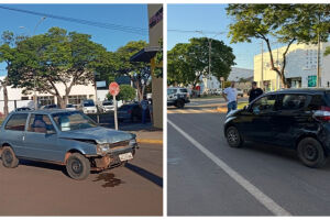 Motorista cruza avenida e bate em viatura descaracterizada da Polícia Civil em Nova Andradina 