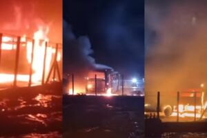 Incêndio destrói ônibus de transporte de trabalhadores de frigorífico em Sidrolândia