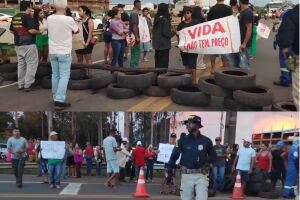 Manifestante bloquearam a BR-163