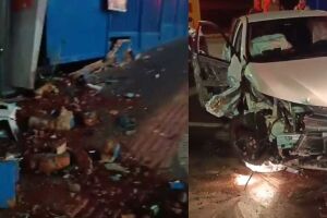 Motorista bate carro no Camelódromo e causa prejuízo de R$ 20 mil (vídeo)