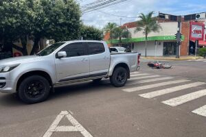 Motociclista fica ferido em batida com caminhonete em Três Lagoas
