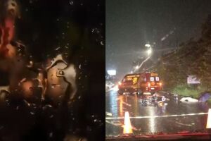 Acidente ocorreu na noite desta quinta-feira (13)