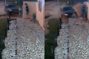 Câmera flagrou suspeito atropelando ex em Bonito (vídeo)