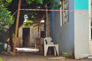 Casa onde ocorreu o feminicídio neste sábado, no Aero Rancho