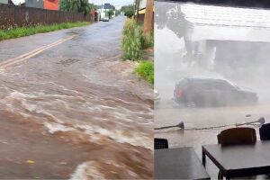 Chuva de granizo e alagamentos, temporal chega nesta tarde em Campo Grande (vídeos)