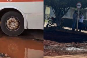 'antes' e 'depois' do buraco no Imá 