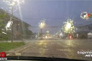 Fim de tarde com chuva forte em Campo Grande (vídeo)