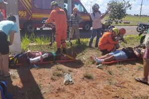 Batida entre motos deixa dois feridos em Três Lagoas