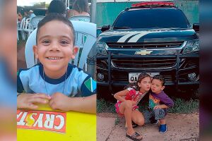 Apaixonado pela pol&iacute;cia, menino de 3 anos sonha em ganhar uniforme e passear na viatura