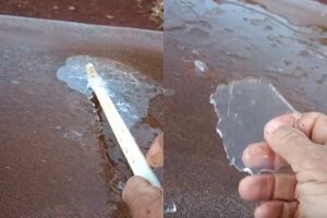 Pela 2&ordf; vez, &aacute;gua congela e camada de gelo se forma em Dourados (v&iacute;deo)