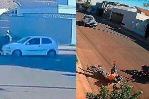 Motorista fura preferencial, atropela motociclista e foge sem prestar socorro no Tijuca (vídeo)