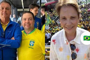Tereza Cristina e Rodolfo Nogueira participam de ato na Paulista ao lado de Bolsonaro