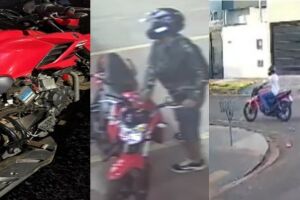 Moto usada para assaltar crianças no Aero Rancho foi apreendida após confronto na Moreninha (vídeo)