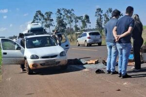 Acidente entre moto e carro deixa um morto e outro ferido na MS-164