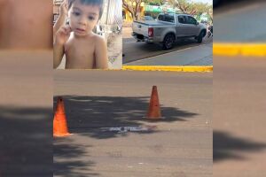 Criança atropelada por caminhonete tentou atravessar avenida atrás da mãe em Caarapó (vídeo)