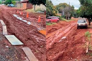Rua do Tijuca tomada por barro