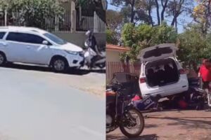 Professora tem moto atingida e para embaixo do carro no Tijuca; estado é gravíssimo (vídeo)