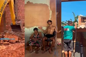 Lucas segue trabalhando para terminar a casa da m&atilde;e