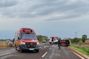Uma pessoa morre e três ficam feridas em capotamento em São Gabriel do Oeste