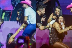 Ana Castela é derrubada por influenciador durante show em São Paulo