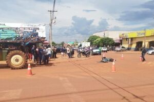 Motociclista morre em acidente com máquina agrícola em Ponta Porã