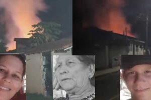 Imagens mostram incêndio criminoso que matou mãe, avó e neto em Rochedo (vídeo)