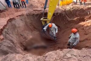 Trabalhador furava duas fossas quando foi soterrado em obra, em Campo Grande