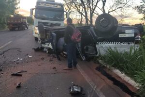 Viatura se envolve em acidente e policial militar morre em Iguatemi (vídeo)