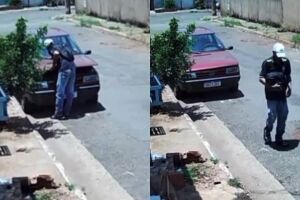 Em menos de três minutos, homem rouba bateria de carro no Aero Rancho (vídeo)